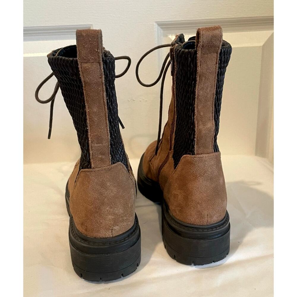 Geox Italy Respira Iridea Brown Suede Lace-Up Combat Ankle Boot Size 7 EUR 37 - Picture 5 of 8